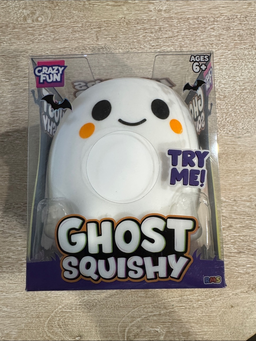 Crazy Fun Ghost Squishy  - White with Orange Cheeks